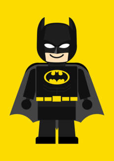 Leinwandbild Kinderzimmer Batman Gelb Schwarz 50x70 DD123201 Keilrahmen Wandbild