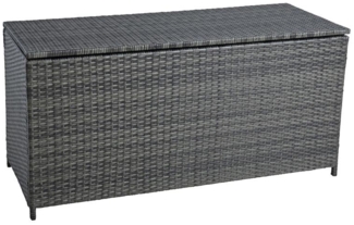 Polyrattan Auflagenbox Kissenbox Gartenbox 114cm Aufbewahrungsbox Anthrazit-Grau