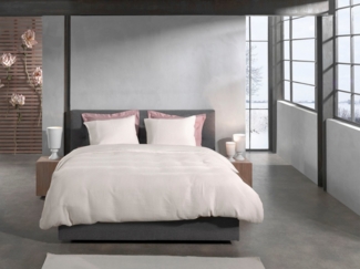 Heckett and Lane Vafala Bettwäsche 135 Ivory White Bettwäsche 1 x Bettbezug 135x200 + 1 x Kopfkissenbezug 80x80 Ivory-White Uni weiß