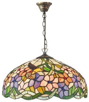 Casa Padrino Hängeleuchte Tiffany Hängeleuchte Mehrfarbig Ø 40 x H. 82 cm - Luxus Qualität