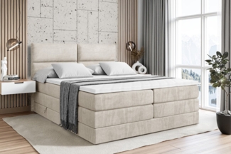 ALTDECOR Boxspringbett BOXI3 KING (Multipocket-Matratze H4, H3 Matratze Bonellfederung, Topper, Kopfteil)