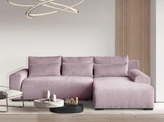 Beautysofa Ecksofa Benny, inkl. Schlaffunktion, Bettkasten, Wellenfedern, stilvoll Polsterecke im modernes Design, L-förmiges Corner Sofa aus Cordstoff