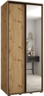 ABIKS MÖBEL Schwebetürenschrank Davos 3 Schlafzimmerschrank mit Spiegel, Kleiderstange und Regalen