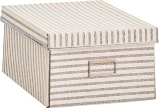 Zeller Present Aufbewahrungsbox Stripes, Pappe, beige