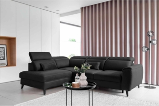 Ecksofa Noble mit Schlaffunktion, Bettkasten und Nube-Bezug