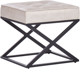 Hocker Kunstleder beige MURDO