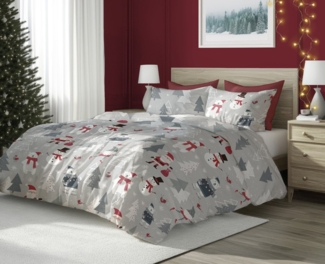 texpot Bettwäsche Weihnachten Winter Wendebettwäsche Garnitur, Baumwolle, 2 teilig