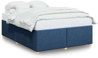 vidaXL Bettgestell ohne Matratze Blau 140x200 cm Stoff 3284742