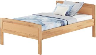 Einzelbett Überlänge 120x220 Buche hohes Seniorenbett V-60.72-12-220ohne Zubehör