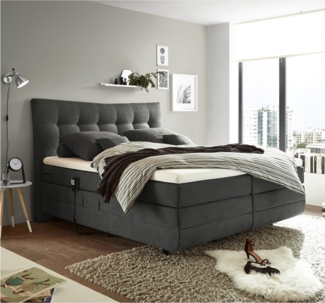 Lomadox Boxspringbett MALIBU-09, schlamm in 180x200 cm mit 7-Zonen-Tonnentaschenfederkern-Matratze