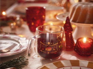 Hutschenreuther Becher Christmas Love Glas dekoriert Becher doppelwandig 2er Set, Glas