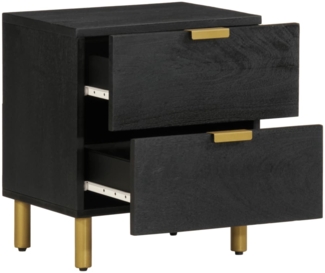vidaXL Nachttisch Schwarz 40x33x46 cm Massivholz Mango 4017646