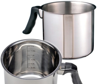 Haushalt International Milchtopf EDELSTAHL Milchkochtopf Kochtopf Milchtopf Topf Kuvertüre SYLT 1,5L