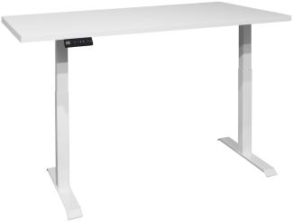 Schreibtisch höhenverstellbar elektrisch Edithe 120x70 weiß/weiß matt lack 14246-12070