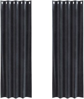 vidaXL Verdunkelungsvorhänge 2 pcs Dunkelgrau 140 x 245 cm Samt 4107226