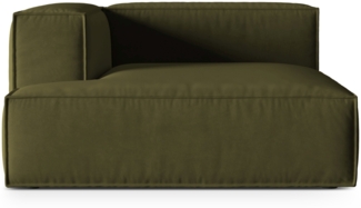 Micadoni Recamiere Nuria Groß 1-Sitzer Links Samt Moßgrün Melange