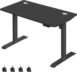 Songmics Höhenverstellbarer Schreibtisch, stufenlos verstellbar, Memory-Funktion mit 3 Höhen, Auffahrschutz, schwarz, 120 x 60 x 73.5-119cm