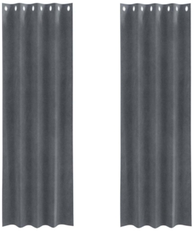 vidaXL Vorhänge mit Vorhängen 2 pcs Hellgrau 140 x 225 cm Samt 4107285