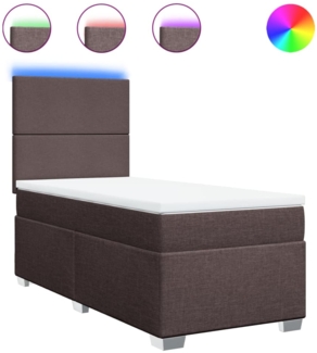 vidaXL Boxspringbett mit Matratze Dunkelbraun 80x200 cm Stoff 3292611