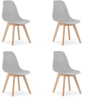 Valora KITO CHAIR Ergonomischer Esszimmerstuhl aus grauem Holz x4