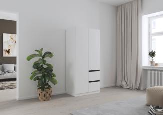 rauch Kleiderschrank, Drehtürenschrank COSTA, 2-türig, 2 Schubkästen, push-to-open, Alpinweiß, 91 x 197 x 54 cm