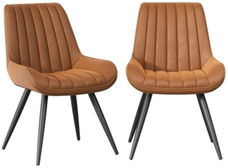HawthyHome Esszimmerstuhl bequeme Polsterstühle Küchenstuhl, (2 St), mit Rückenlehne Metallbeine, 2er Set