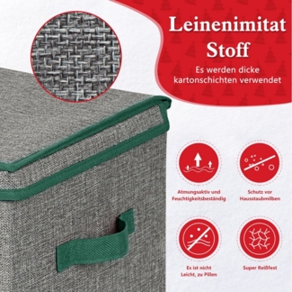 OSTWOLKE Aufbewahrungsbox für Weihnachtskugeln 64 Fächer Weihnachtskugeln Aufbewahrung, Abnehmbar, mit Griffen & Unterteiler