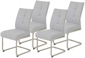 4er Set Schwingstuhl Ines, XL Sitzbreite - Grau