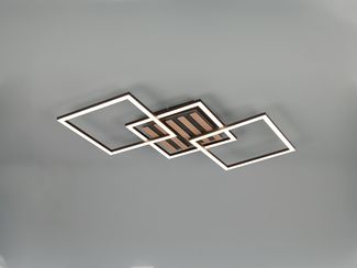 Große LED Deckenleuchte ZARO Schwarz flach quadratisch schwenkbar Breite 74,5cm