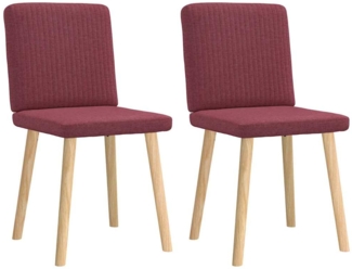 vidaXL Esszimmerstühle 2 Stk. Weinrot Stoff 4101200