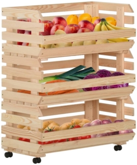 vidaXL Gemüsewagen 77x30x80 cm Massivholz Kiefer 327327