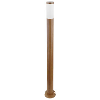Stehleuchte, Außen, Edelstahl, Holz-Optik, H 110 cm