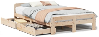 vidaXL Massivholzbett ohne Matratze 120x190 cm Kiefernholz 3309056