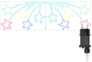 vidaXL Weihnachtsstern mit 432 LEDs Mehrfarbig 180 x 57 cm PVC 42018956