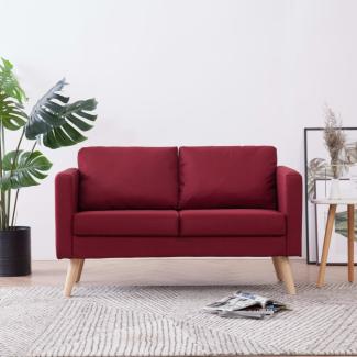 vidaXL 2-Sitzer-Sofa Stoff Weinrot [281363]