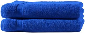 Müskaan - 2er Set Frottee Badetücher Elegance 100x150 cm 100% Baumwolle 500 g/m² Badetuch royalblau