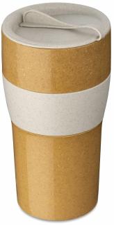 Koziol Thermobecher mit Deckel Aroma To Go XL, Isolierbecher, Kunststoff-Holz-Mix, Nature Desert Sand, 700 ml, 7243700