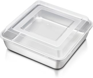 Kuchenform Edelstahl Auflaufform 24x24x5cm Brownie Backform Deckel