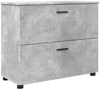 vidaXL Badezimmer Schrank Betongrau 76,5 x 35 x 64 cm Holzwerkstoff 883297