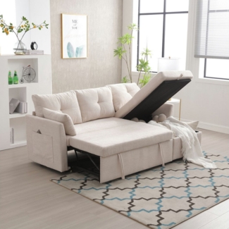 OKWISH Sofa Ecksofa L-förmiges modulares Sofa, mit umkehrbarer Ottomane Modulares Sofa Eckcouch
