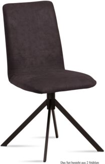 Esszimmerstuhl (2er-Set) Dredi 47 x 92 x 60 Schwarz/Espresso