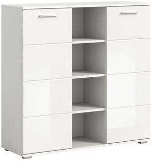 Newroom Kommode Franklin, Kommode Weiß Hochglanz Sideboard Highboard Modern Zeitlos Flur Diele