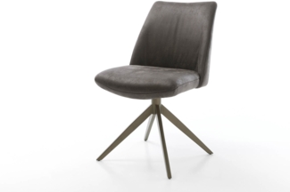 Drehstuhl Elso-Flex Mikrofaser Anthrazit Vintage Kreuzgestell breit Effektfinish Titan 360° drehbar Taschenfederkern