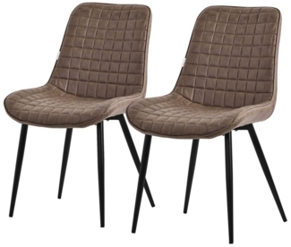 ML-DESIGN Polsterstuhl Esszimmerstühle mit Rückenlehne moderne Design Kunstleder Küchenstühle (2 St), Wohnzimmerstuhl Esstischstühle 2er Set Braun Pu-Leder bis 120 kg