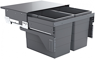 HAILO 3610841 CARGO mit 56 Liter Volumen für 60 cm Schrankbreite / Abfalltrennsystem
