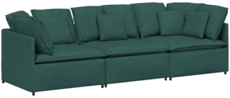 vidaXL Modulares Sofa mit Kissen Stoff Dunkelgrün 3321271