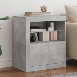 vidaXL Sideboard mit LED-Leuchten Betongrau 60,5x37x67 cm 836619