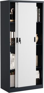 VCM Büroschrank Malivo 922225 Anthrazit / Weiß H. 180 x B. 80 x T. 40 cm