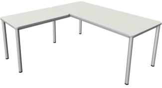 Kerkmann Schreibtisch + Anbautisch Prime 180x80/100x60cm weiß