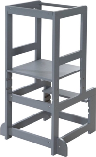 roba Montessori Lernturm aus Holz - Sicherer Tritthocker für Kinder - Bis 80 kg belastbar - Anthrazit